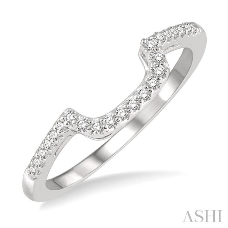 1/5 Ctw Round Cut Diamond Wedding Band in 14K White Gold