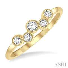 1/4 ctw Circular Link Round Cut Diamond Fashion Ring in 14K Yellow Gold