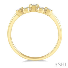 1/4 ctw Circular Link Round Cut Diamond Fashion Ring in 14K Yellow Gold