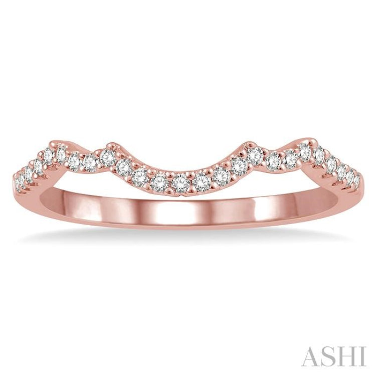 1/6 ctw Triple Arch Round Cut Diamond Wedding Band in 14K Rose Gold