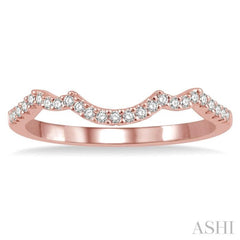 1/6 ctw Triple Arch Round Cut Diamond Wedding Band in 14K Rose Gold