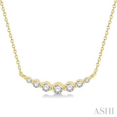 1/4 Ctw Diamond Smile Necklace in 14K Yellow Gold