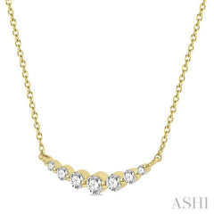 1/4 Ctw Diamond Smile Necklace in 14K Yellow Gold