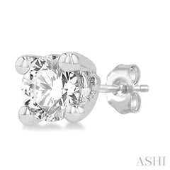 1/20 Ctw Round Cut Diamond Stud Earring in 14K White Gold