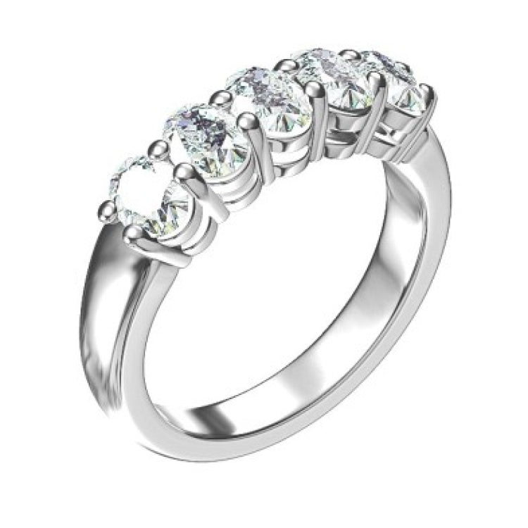 14 KT Oval Shape White Gold Oval Band