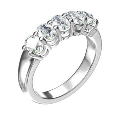14 KT Oval Shape White Gold Oval Band