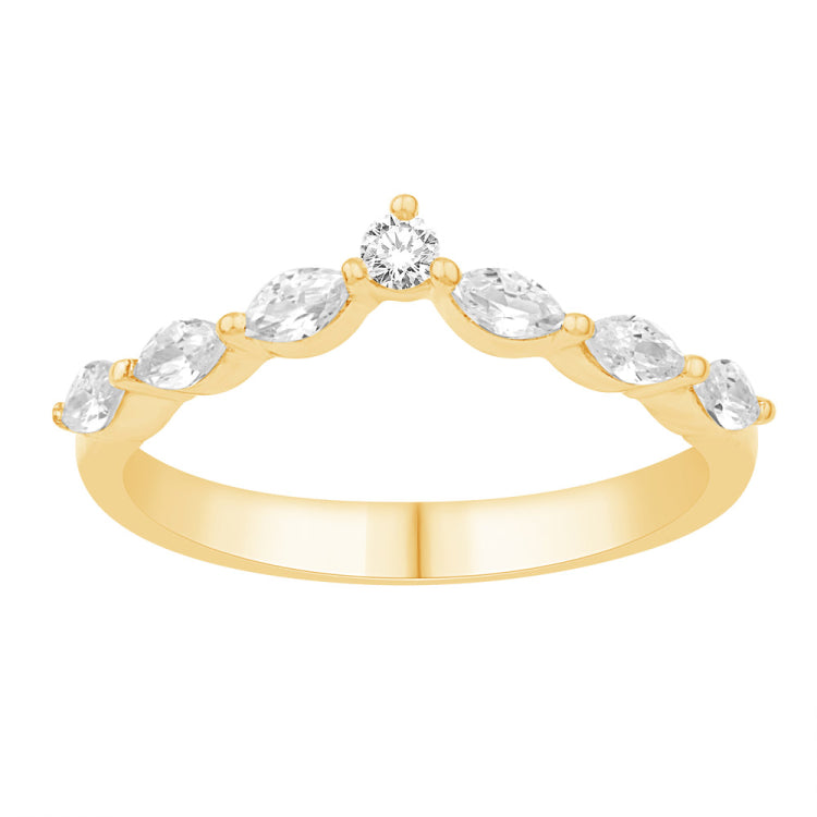 14 KT Marquise Shape Yellow Gold Diamond Ring