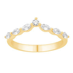 14 KT Marquise Shape Yellow Gold Diamond Ring