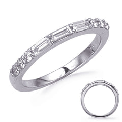 14 KT Baguette Shape White Gold Wedding Band