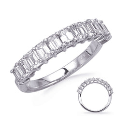 14 KT Emerald Cut Shape White Gold Diamond Emerald Cut Band