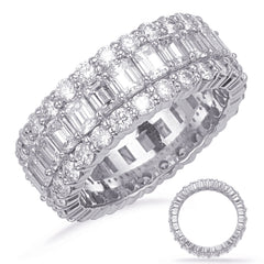 14 KT Emerald Cut Shape White Gold Eternity Band