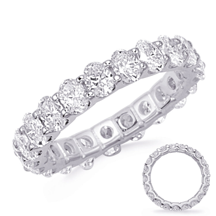 14 KT Oval Shape White Gold Oval Diamond Eternity Band