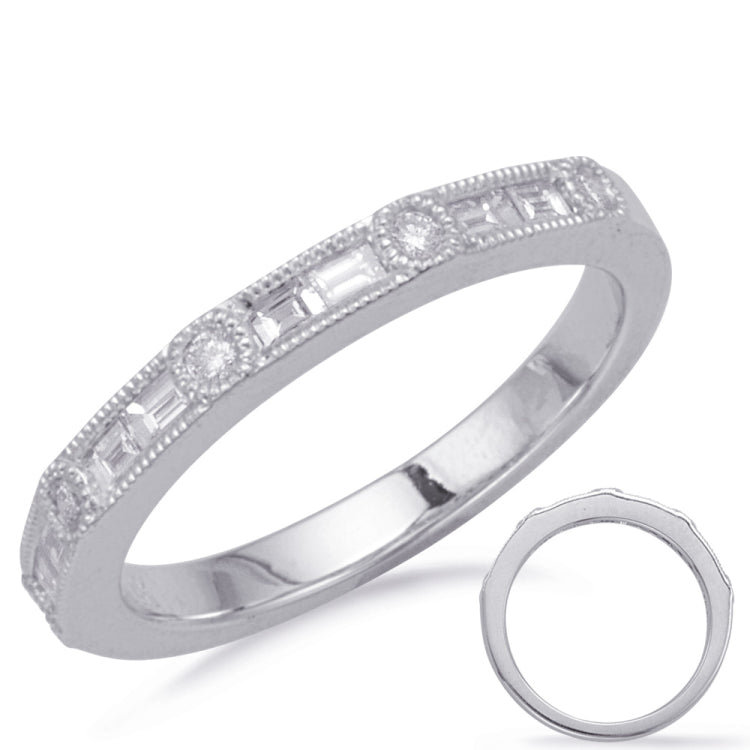 14 KT Baguette Shape White Gold Matching Band