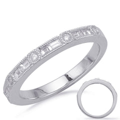 14 KT Baguette Shape White Gold Matching Band