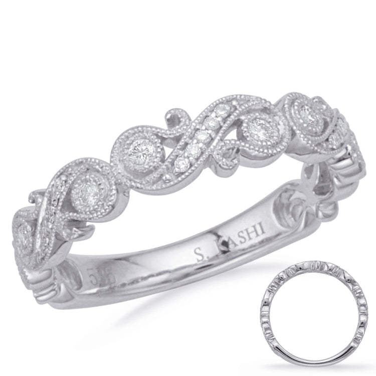 14 KT Rounds Shape White Gold Matching Band