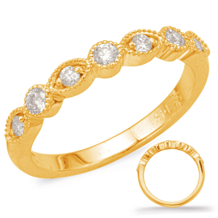 14 KT Rounds Shape Yellow Gold Stackable Band