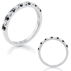 14 KT Black Diamonds Shape White Gold & Black Diamond Matching Band