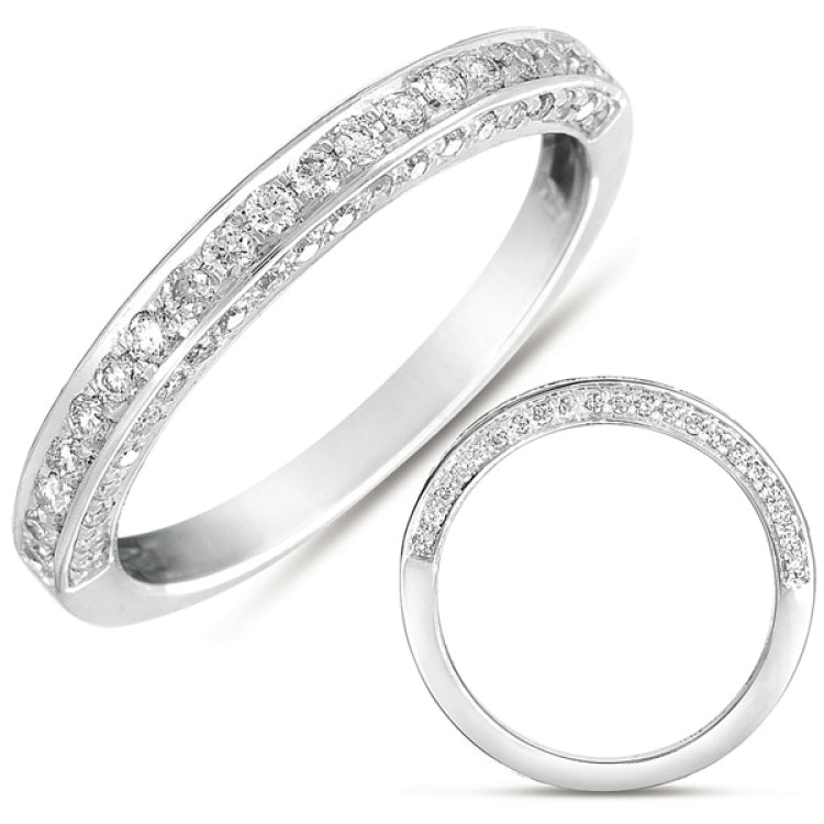 14 KT Rounds Shape White Gold Matching Band