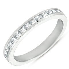 14 KT Princess Shape White Gold Princess Band