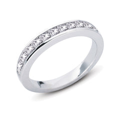 14 KT Princess Shape White Gold Matching Band