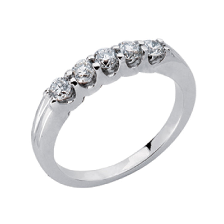 14 KT Rounds Shape Diamond Band Five Stone