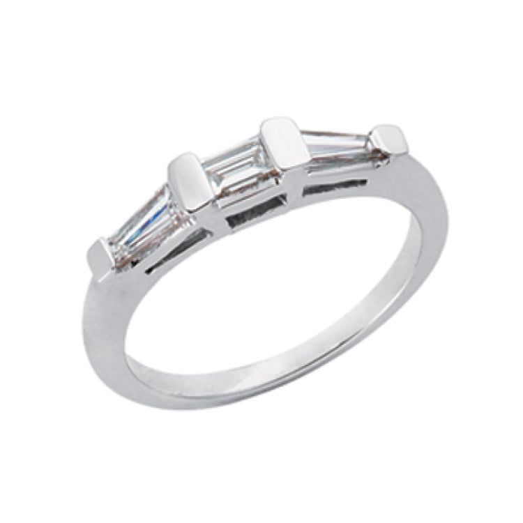 14 KT Baguette Shape White Gold Matching Band