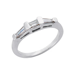 14 KT Baguette Shape White Gold Matching Band