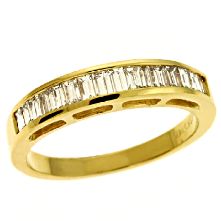 14 KT Baguette Shape Yellow Gold Matching Band