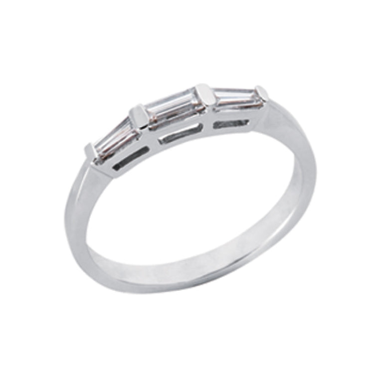 14 KT Baguette Shape White Gold Matching Band