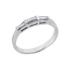 14 KT Baguette Shape White Gold Matching Band