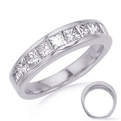 14 KT Princess Shape White Gold Matching Band