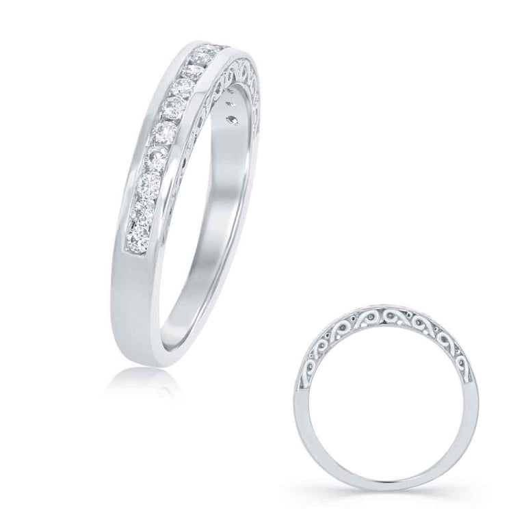 14 KT Rounds Shape White Gold Matching Band