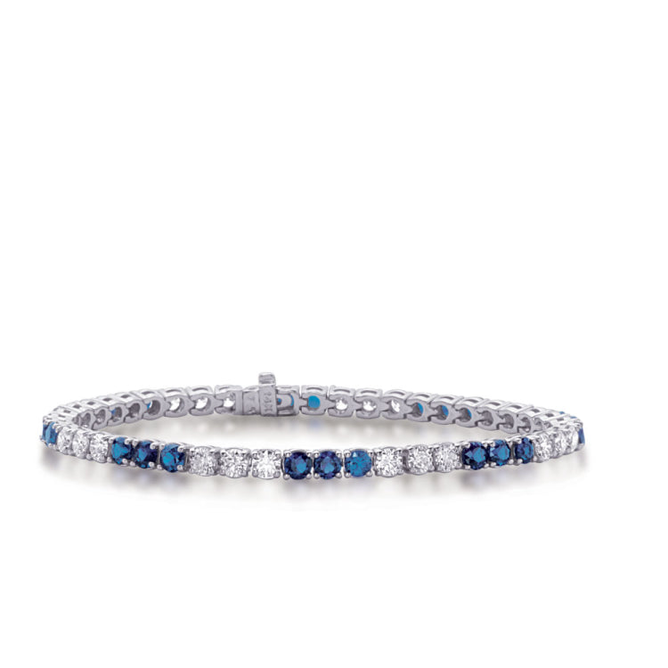 14 KT Rounds Shape Diamond & Sapphire Bracelet
