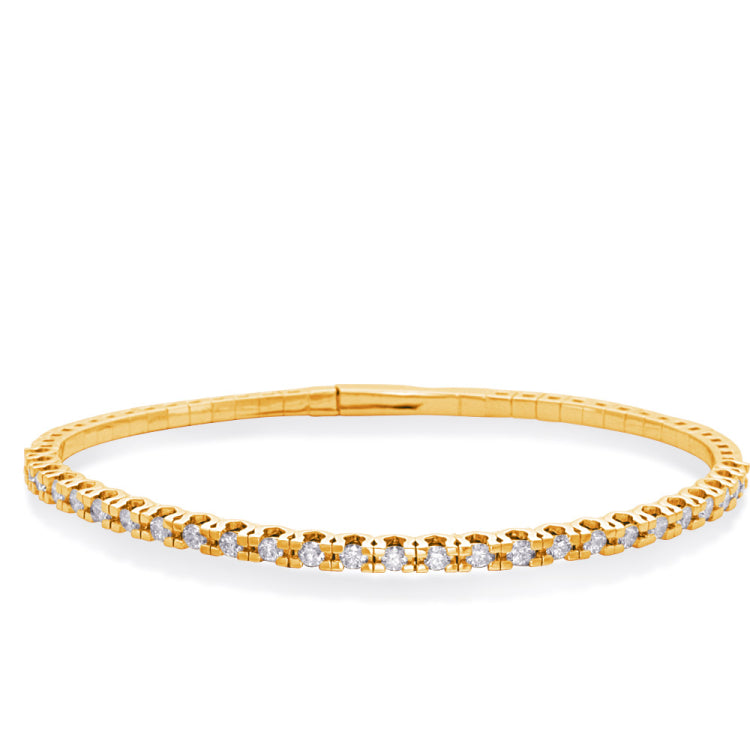 14 KT Rounds Shape Yellow Gold Flexible Bangle Bracelet