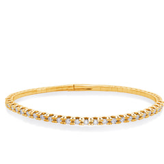 14 KT Rounds Shape Yellow Gold Flexible Bangle Bracelet