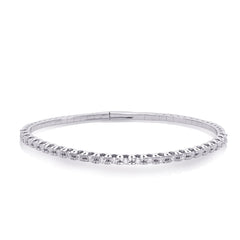 14 KT Rounds Shape White Gold Flexible Bangle Bracelet