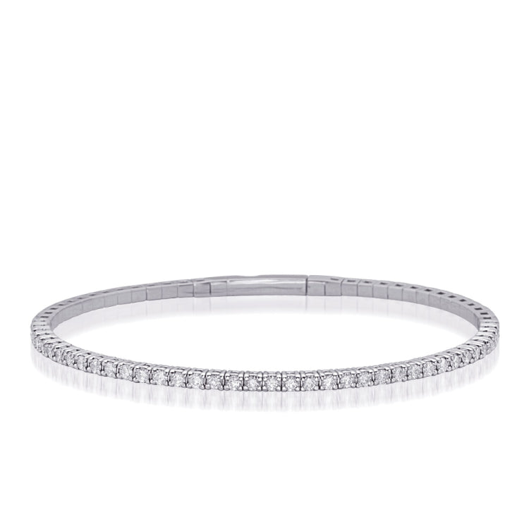 14 KT Rounds Shape White Gold Flexible Bangle Bracelet