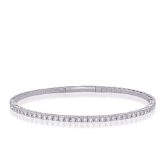 14 KT Rounds Shape White Gold Flexible Bangle Bracelet