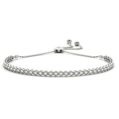 14 KT Rounds Shape White Gold Bolo Diamond Bracelet