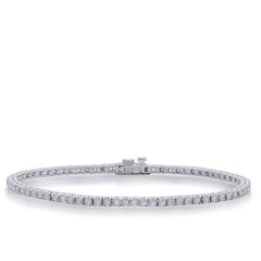 14 KT Rounds Shape White Gold Diamond Tennis Bracelet
