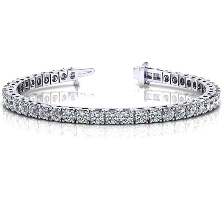 14 KT Rounds Shape Prong Set Tennis Bracelet