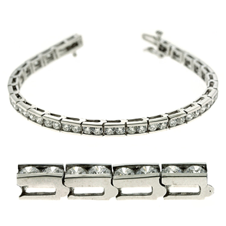 14 KT Rounds Shape Channel Set Tennis Bracelet