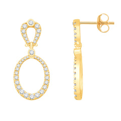 14 KT Rounds Shape Yellow Gold Diamond Earring