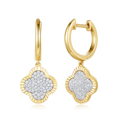 14 KT Rounds Shape Yellow Gold Diamond Earring