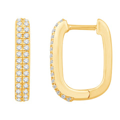 14 KT Rounds Shape Yellow Gold Diamond Earring