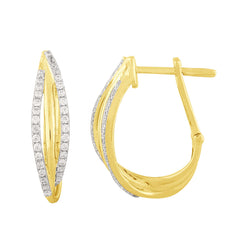 14 KT Rounds Shape Yellow Gold Diamond Earring