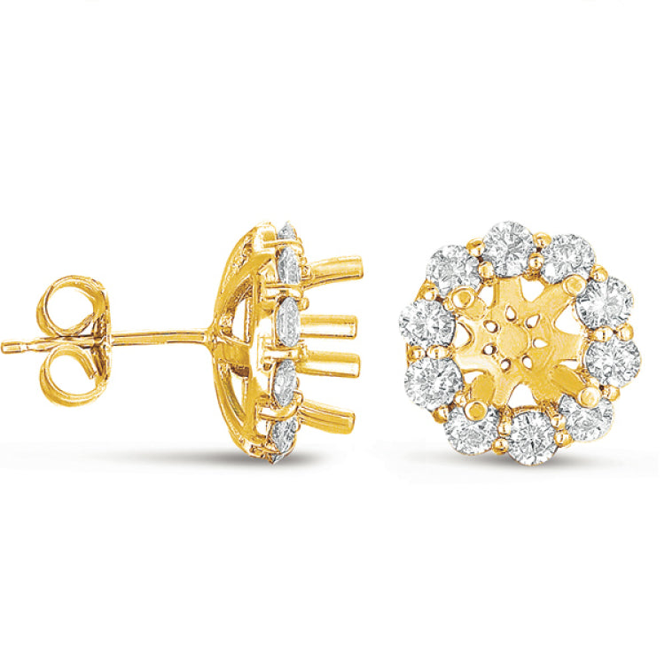14 KT Rounds Shape Halo Diamond Earring For .1ct  total