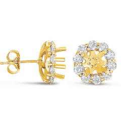 14 KT Rounds Shape Halo Diamond Earring For .1ct  total