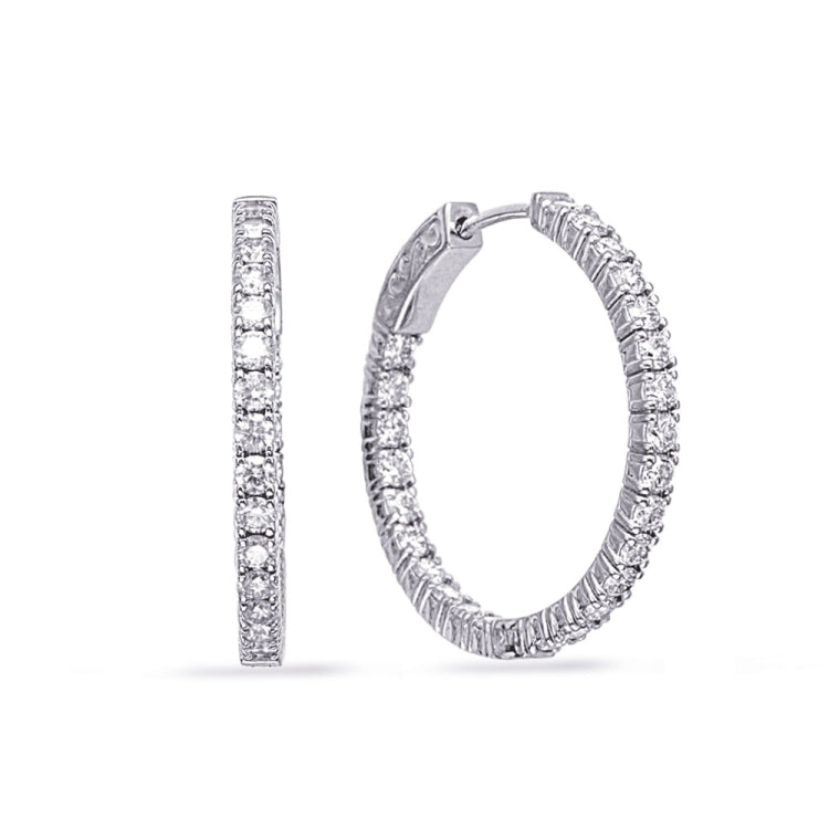 14 KT Rounds Shape White Gold Diamond Earring