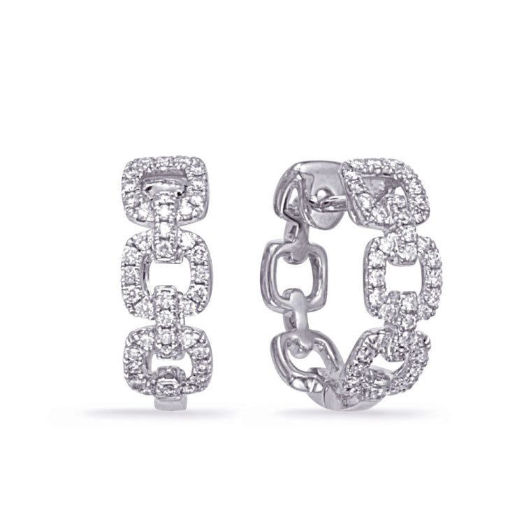 14 KT Rounds Shape White Gold Diamond Earring